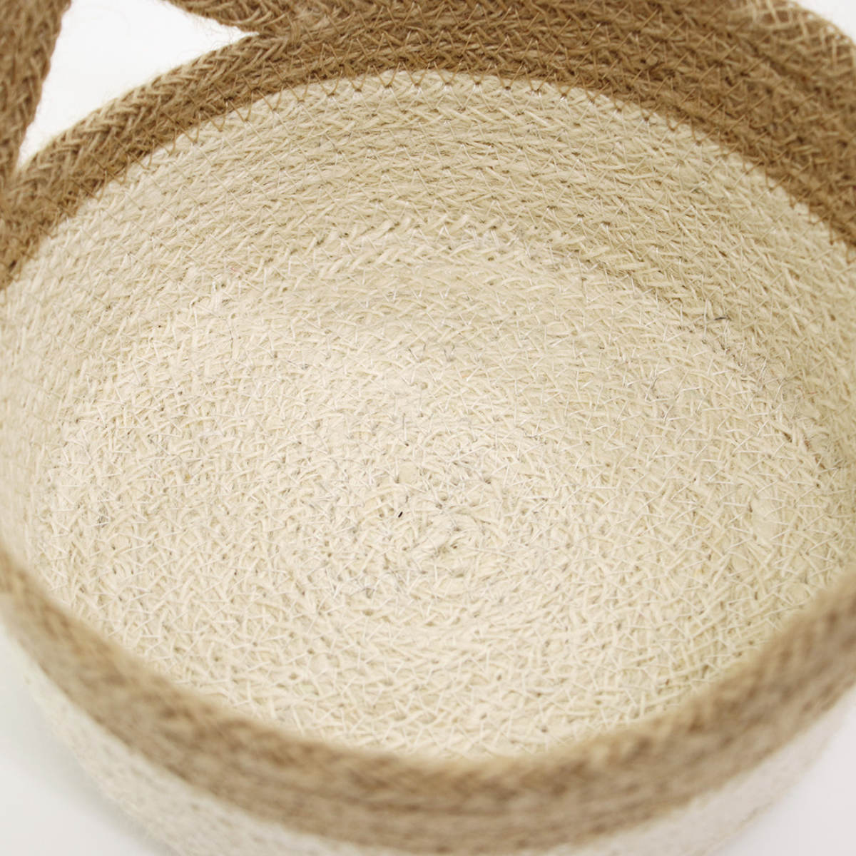 かご コニカルジュートトレイ ハンドル付き 小物入れ ( バスケット カゴ 収納 小物収納 ジュート ハンドメイド 籠 小物ケース トレー トレイ 収納バスケット 持ち手付き 麻 ナチュラル ) 【ブラック】 ブラック