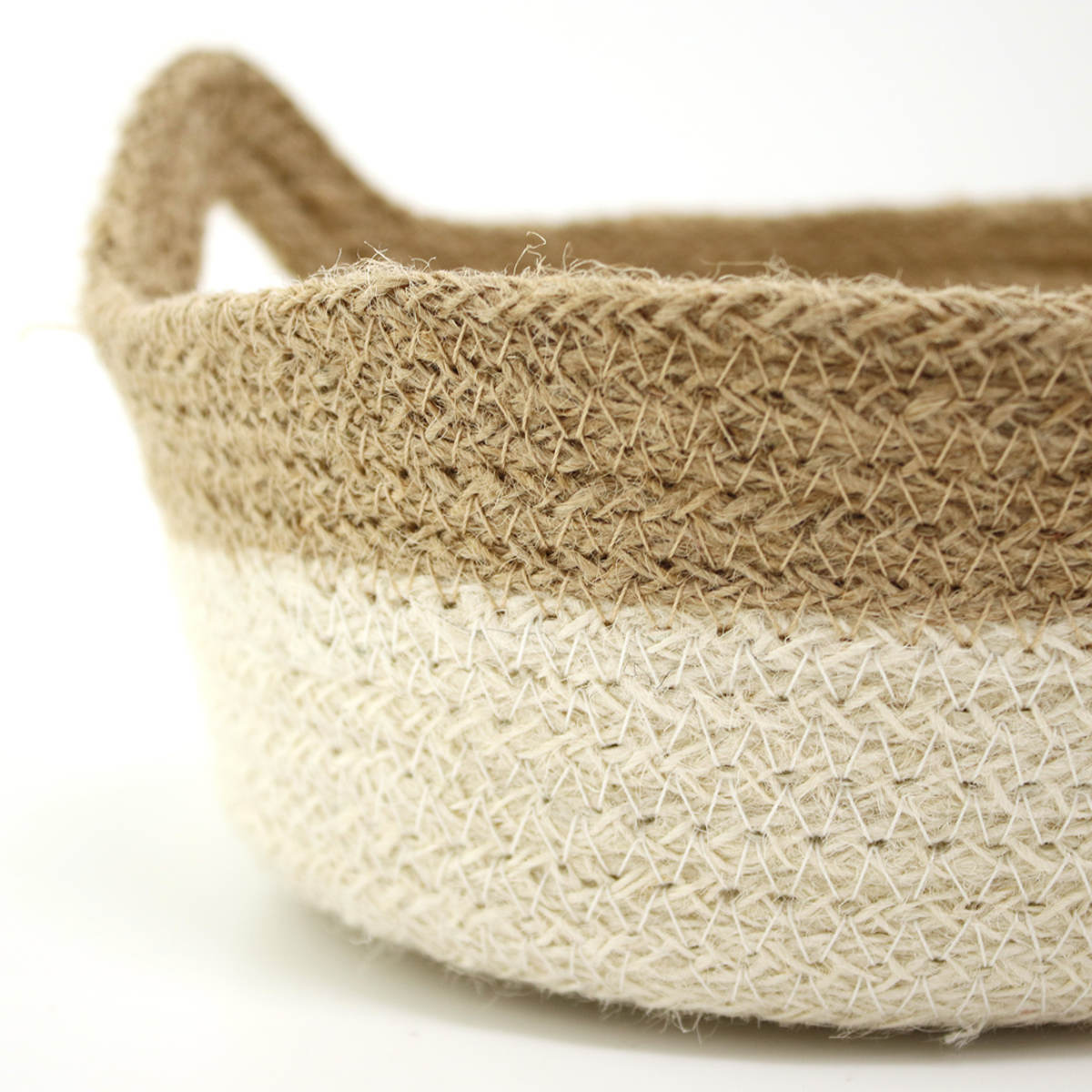 かご コニカルジュートトレイ ハンドル付き 小物入れ ( バスケット カゴ 収納 小物収納 ジュート ハンドメイド 籠 小物ケース トレー トレイ 収納バスケット 持ち手付き 麻 ナチュラル ) 【ブラック】 ブラック