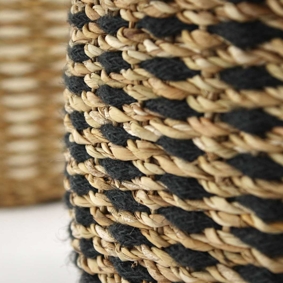 かごバッグ Uシェイプバスケット M L 2個組 持ち手 ( バスケット カゴ 収納 小物収納 ジュート シーグラス ハンドメイド 籠 小物ケース 収納バスケット 麻 水草 ナチュラル 手編み 手作り )