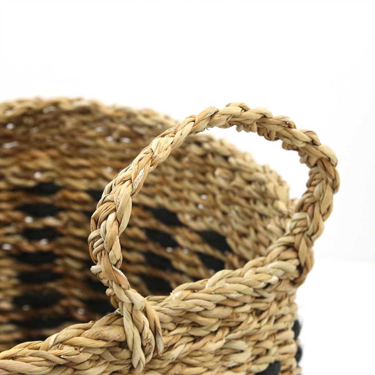 かごバッグ Uシェイプバスケット M L 2個組 持ち手 ( バスケット カゴ 収納 小物収納 ジュート シーグラス ハンドメイド 籠 小物ケース 収納バスケット 麻 水草 ナチュラル 手編み 手作り )