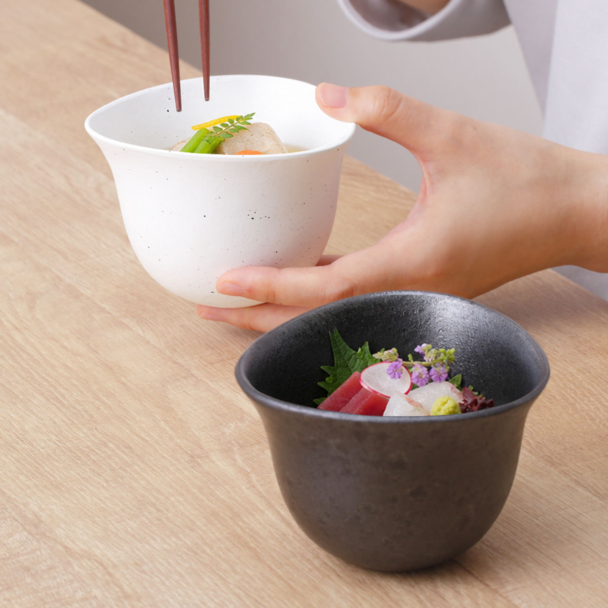 茶碗 むすび碗 特大 ( 10.7cm 食洗機対応 電子レンジ対応 アルミ 陶器風 ボウル 小鉢 鉢 器 うつわ 皿 深皿 食器 日本製 軽い 割れにくい 丈夫 おしゃれ 和モダン 和食器 和食 ) 【黒釉】 黒釉