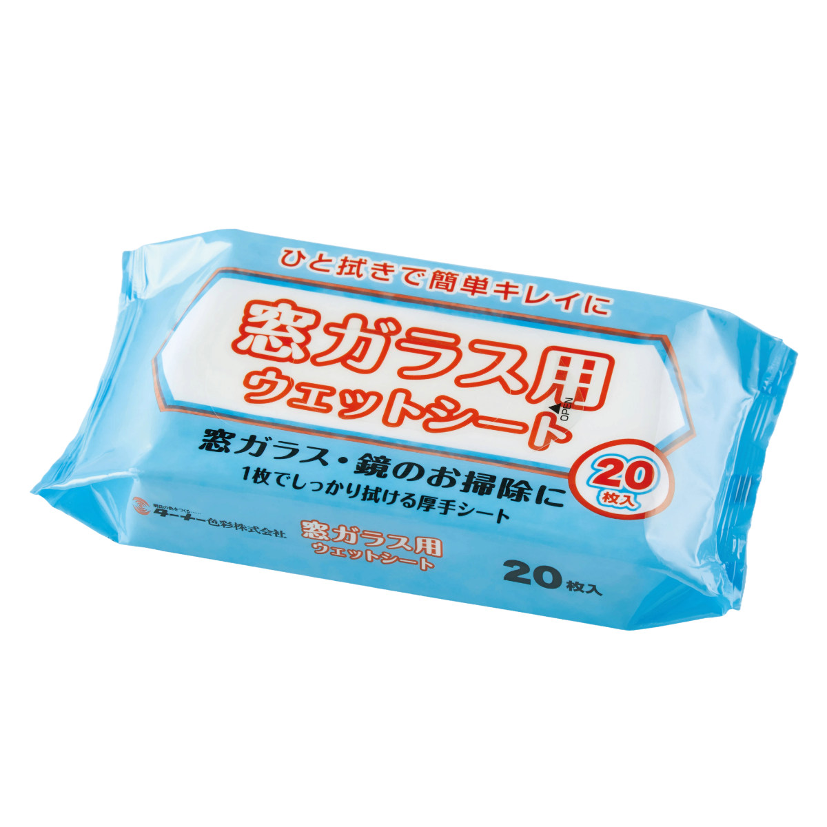 ガラスクリーナー 窓ガラス用 ウエットシート 20枚入 （ 窓掃除 ガラス拭き ウェット シート 使い捨て 窓用 鏡用 速乾 日本製 掃除用品 掃除グッズ 日用品 ）