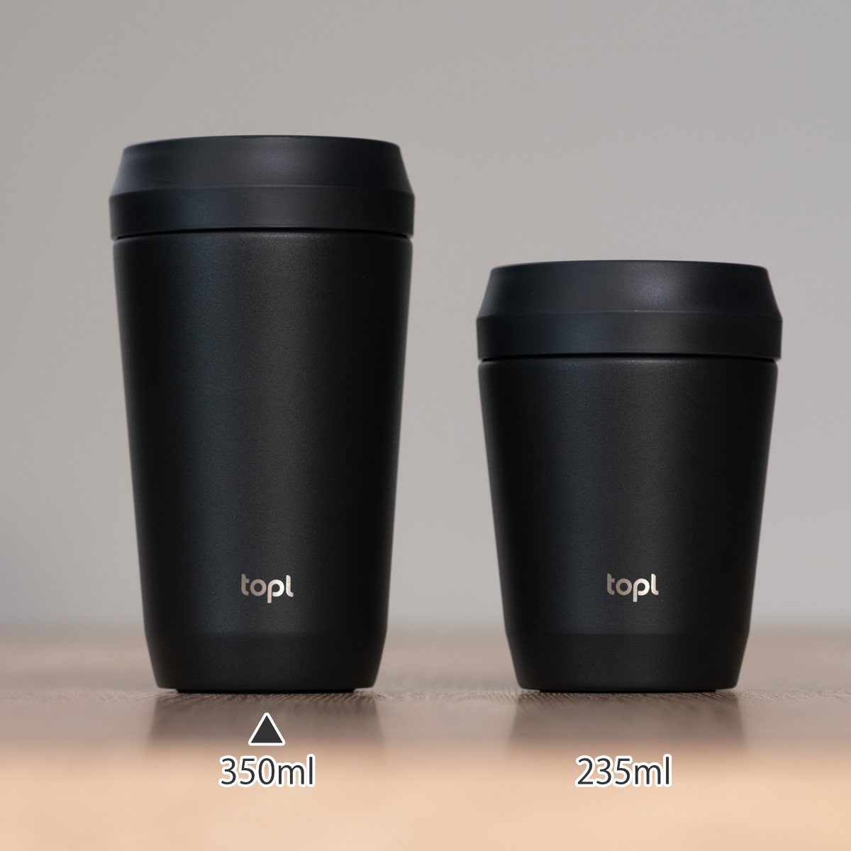 タンブラー TOPL トゥゴータンブラー 350ml ( トップル ステンレスタンブラー 蓋付き 保温 保冷 真空断熱 360度 透明蓋 To Go Tumbler コップ マグカップ コーヒー 蓋付きタンブラー 持ち運び 漏れにくい BPAフリー おしゃれ ) 【Charcoal】 Charcoal