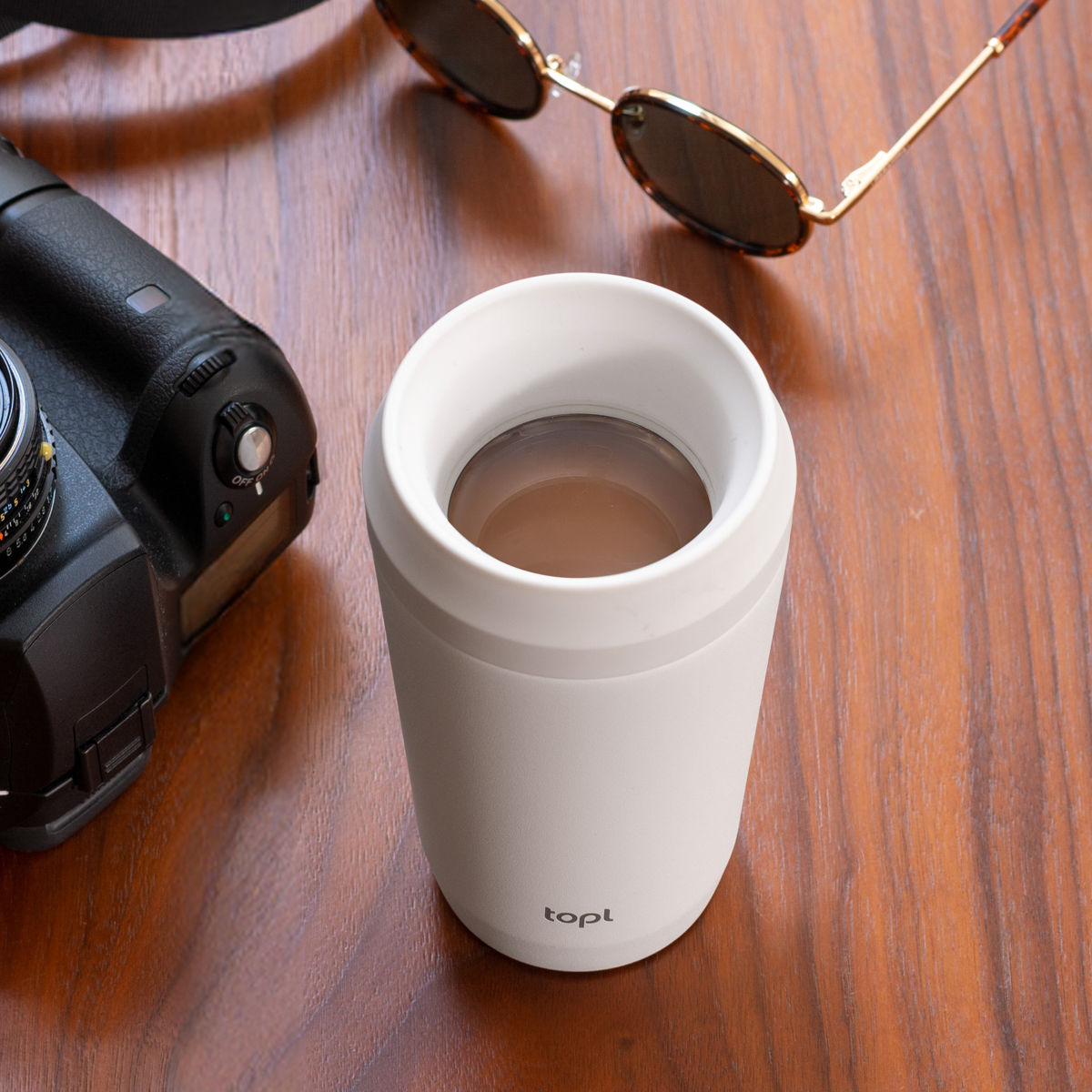 タンブラー TOPL トゥゴータンブラー 350ml ( トップル ステンレスタンブラー 蓋付き 保温 保冷 真空断熱 360度 透明蓋 To Go Tumbler コップ マグカップ コーヒー 蓋付きタンブラー 持ち運び 漏れにくい BPAフリー おしゃれ ) 【Charcoal】 Charcoal