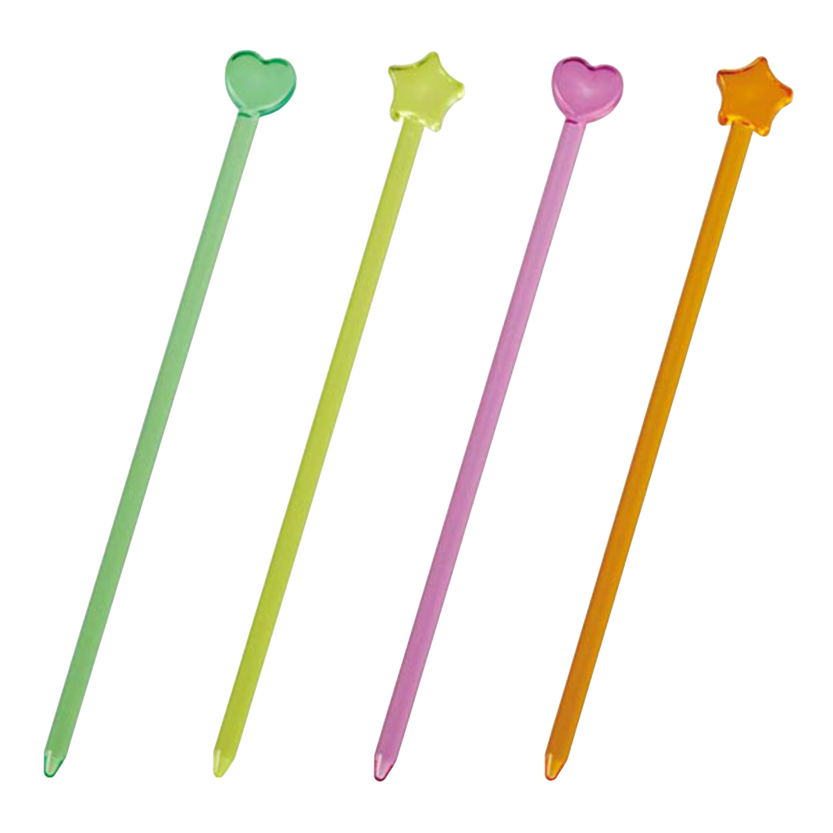 クリアカラーピック 60本入 つまようじ ピック ※色・柄は選べません ( ランチピック ハート 星 60本 お弁当グッズ デコ弁 子供用 アソート お弁当ピック おかずピック 子供 弁当 飾り お弁当用 幼稚園 保育園 お弁当用品 )
