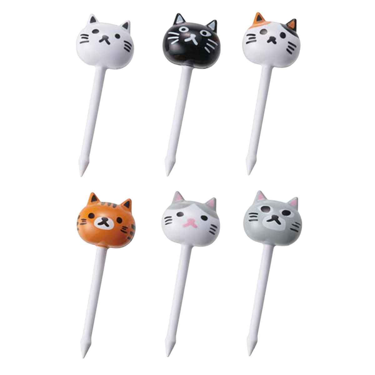 ピック 6本入 ネコのあつまりピック ( ランチピック ねこ 猫 6本 お弁当グッズ デコ弁 子供用 お弁当ピック おかずピック 子供 弁当 飾り お弁当用 幼稚園 保育園 お弁当用品 )
