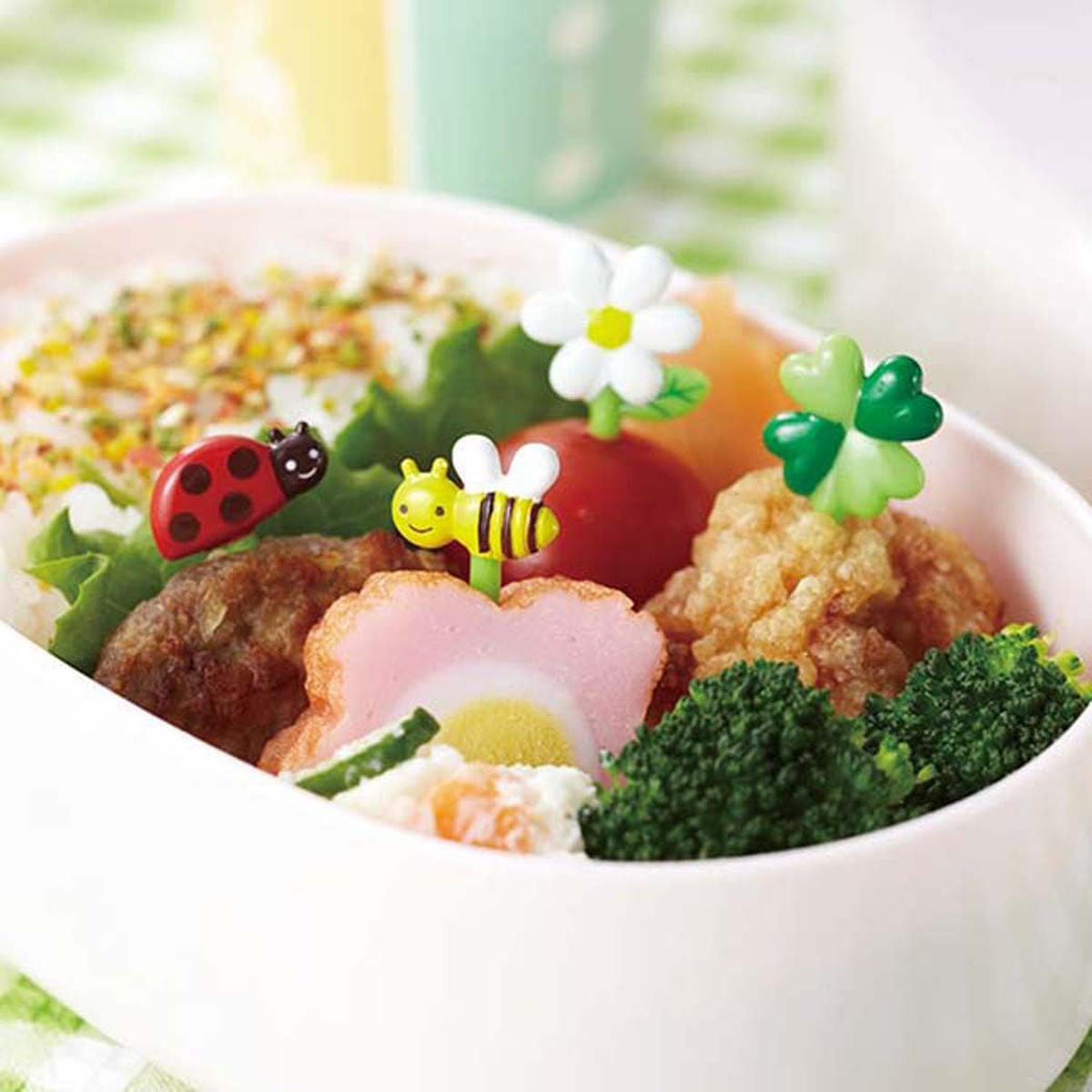 ピック ハニー&フラワーピック 8本入 ( おかずピック お弁当ピック ピックス 弁当 子供お弁当用 子供用 キッズ キャラ弁 お弁当グッズ パーティー 運動会 お弁当 お弁当用 幼稚園 保育園 デコ弁 )