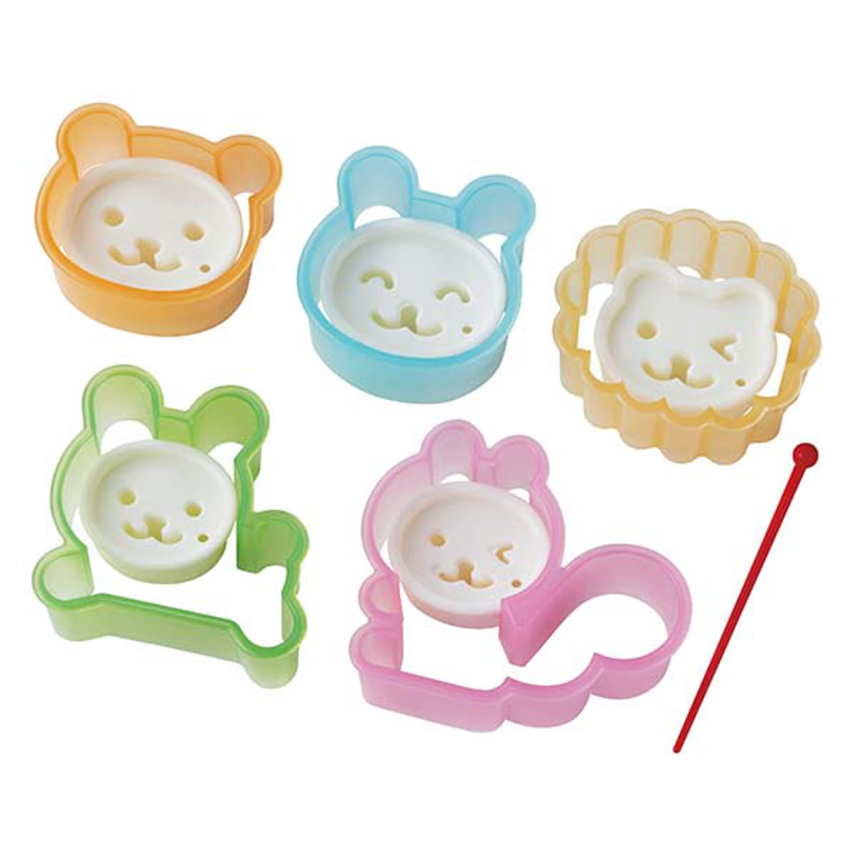 ニッコリ顔のぬき型セット （ 簡単キャラ弁 お弁当グッズ 子供 抜き型 抜型 弁当 ランチグッズ 子供デコ弁 キャラ弁 お弁当抜き型 ぬき型 キッズ 子ども ）