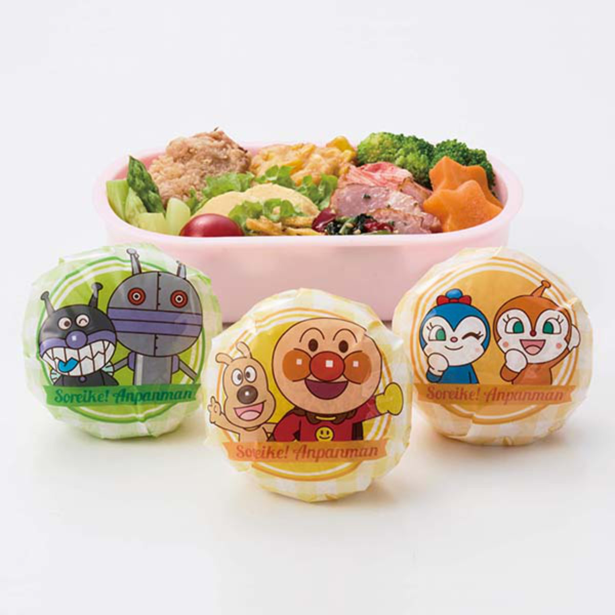 それいけ！アンパンマン おにぎりラップ 全身柄 （ 12枚入 3柄 各4枚 おむすびラップ おにぎりシート おむすびシート 日本製 弁当 子供 おにぎり用 おむすび用 幼稚園 保育園 ）