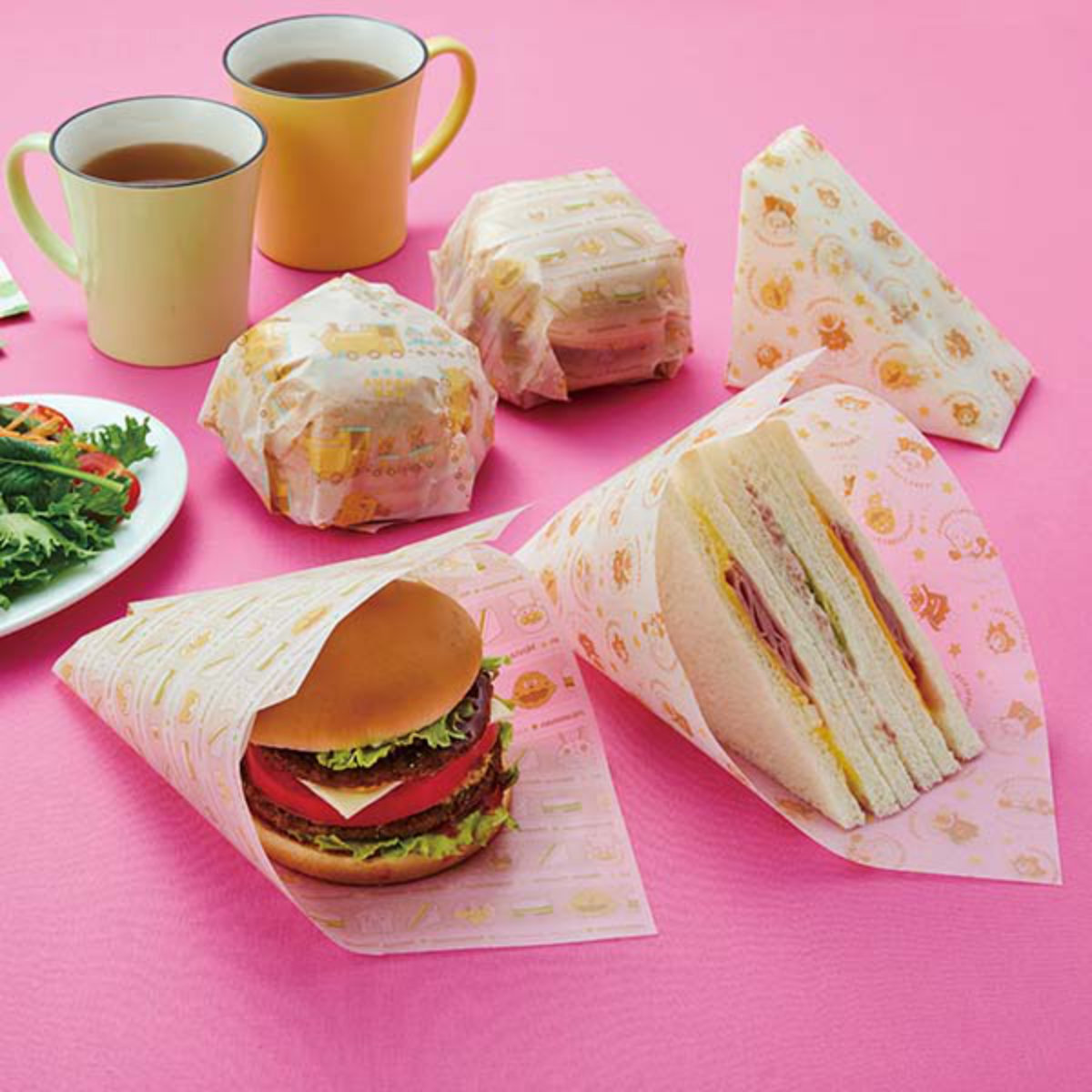 それいけ！アンパンマン サンドイッチ＆ハンバーガーシート 9枚入 （ 包装紙 ハンバーガー サンドイッチ シート ハンバーガー袋 ペーパー 日本製 ラッピングシート 使い捨て食器 包み紙 紙 包み フィルム 袋 お弁当 パン ）