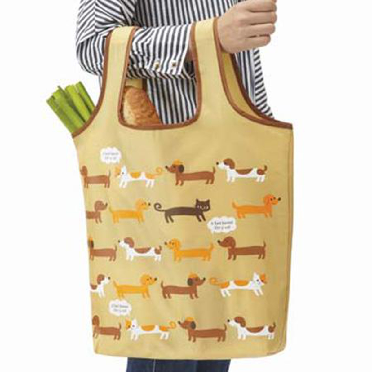 エコバッグ ショッピングバッグ イヌとネコ 折りたたみ コンパクト （ トートバッグ 買い物バッグ 犬 猫 いぬ ねこ レジバッグ コンビニバッグ 買い物袋 サブバッグ 手提げ袋 軽量 ）