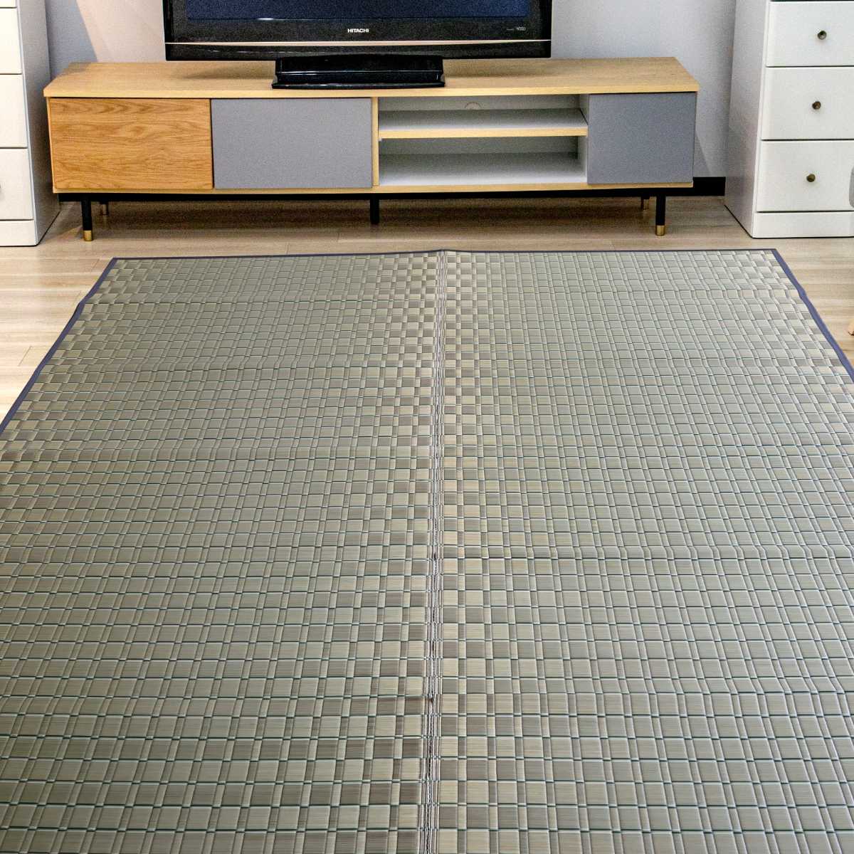 い草ラグ 室町 191×250cm 掛川織 花ござ ( い草マット い草カーペット カーペット ラグ ござ 天然素材 い草 抗菌力 防カビ性 消臭性 除湿 保湿 静音 静音性 防カビ 抗菌 空気清浄 リラックス マット ) 【グリーン】 グリーン