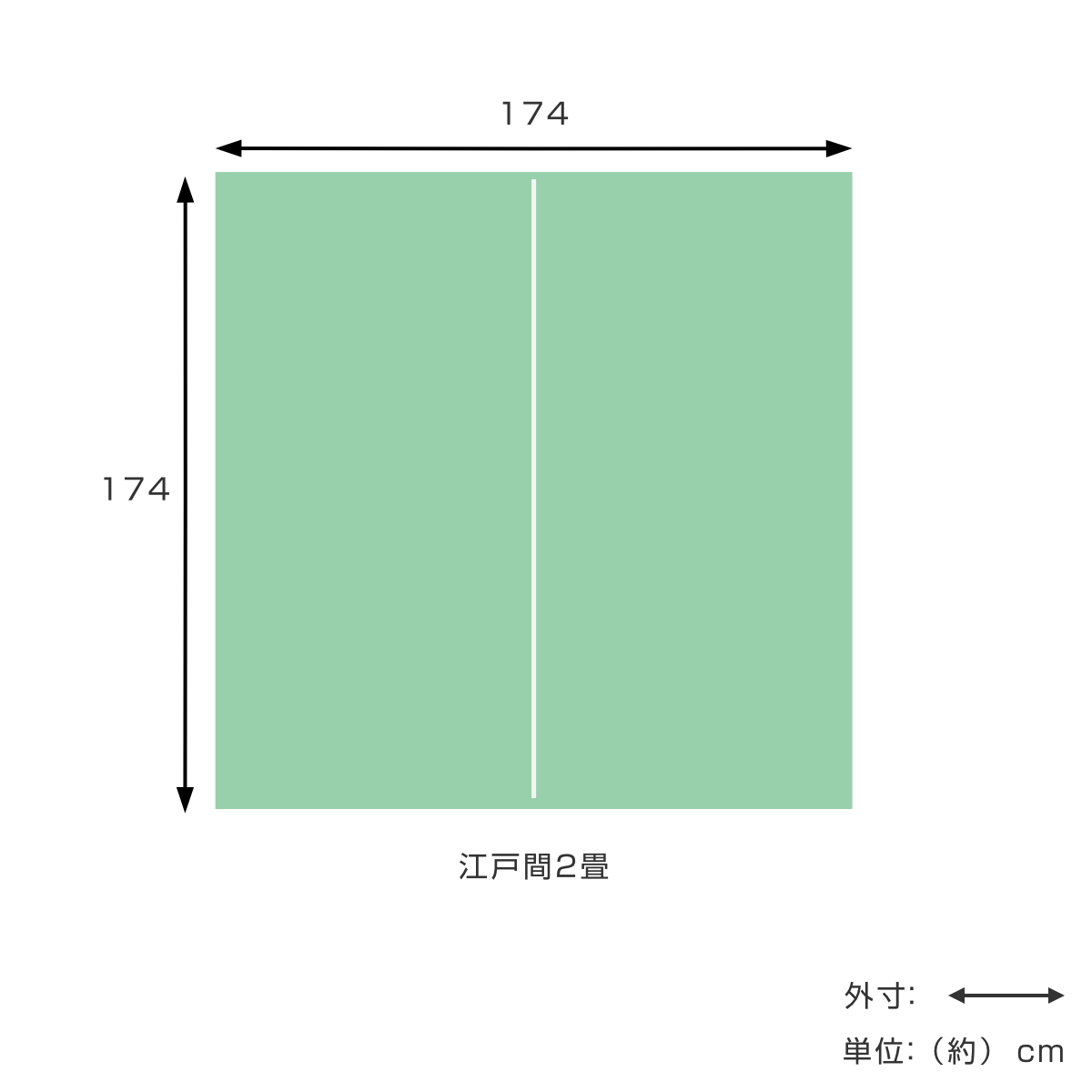 い草ラグ 江戸間 2畳 涼風 174×174cm 掛川織 花ござ ( い草マット い草カーペット カーペット ラグ ござ 天然素材 い草 抗菌力 防カビ性 消臭性 除湿 保湿 静音 静音性 防カビ 抗菌 空気清浄 リラックス マット ) 【グリーン】 グリーン