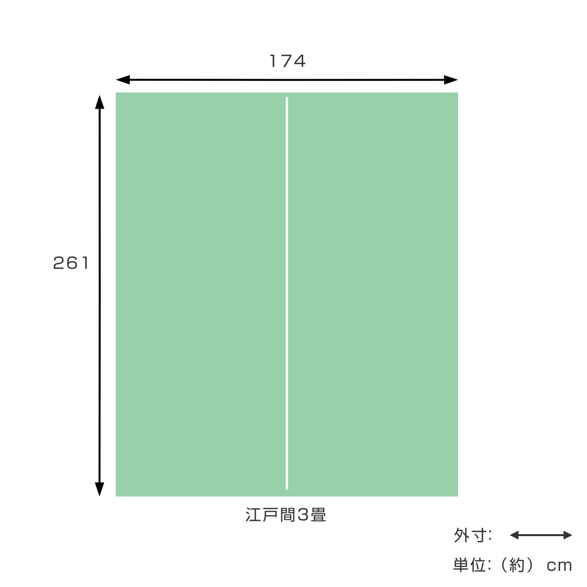 い草ラグ 江戸間 3畳 涼風 174×261cm 掛川織 花ござ ( い草マット い草カーペット カーペット ラグ ござ 天然素材 い草 抗菌力 防カビ性 消臭性 除湿 保湿 静音 静音性 防カビ 抗菌 空気清浄 リラックス マット ) 【グリーン】 グリーン