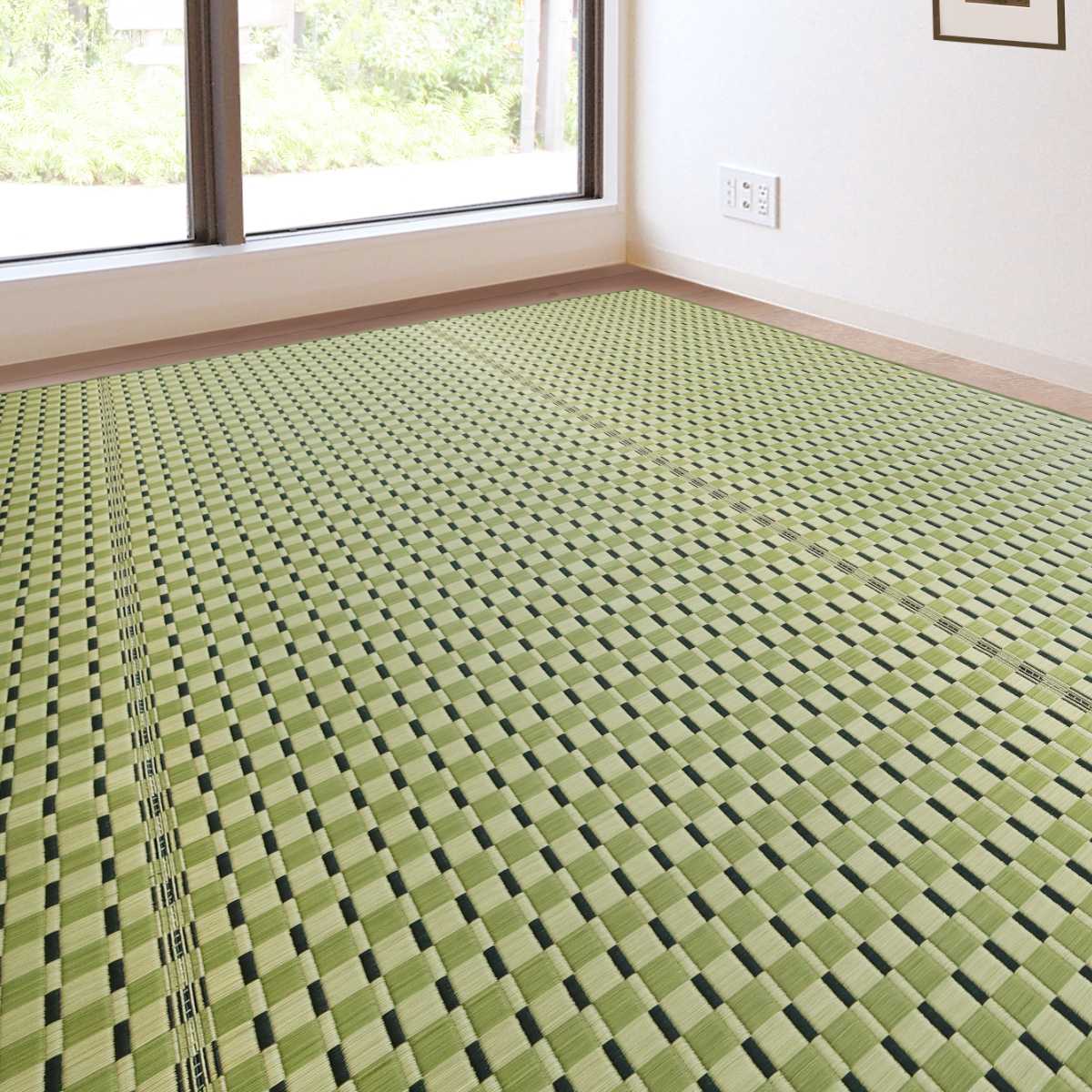 い草ラグ 江戸間 4.5畳 涼風 261×261cm 掛川織 花ござ ( い草マット い草カーペット カーペット ラグ ござ 天然素材 い草 抗菌力 防カビ性 消臭性 除湿 保湿 静音 静音性 防カビ 抗菌 空気清浄 リラックス マット ) 【ベージュ】 ベージュ