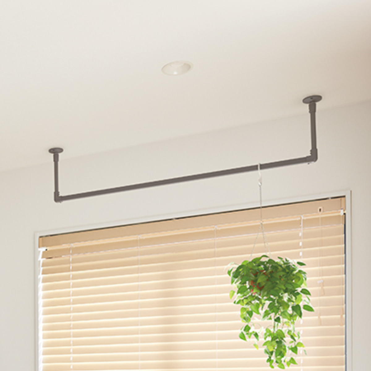 室内物干し TOSO 幅90×高さ60cm ハンギングバー アイアンバー ( ハンガーバー アイアン 物干し 幅90cm 天吊り ハンガーパイプ 室内干し おしゃれ ハンガーラック 洗濯物干し インテリア 衣類 収納 クローゼット ランドリー ) 【ブラック】 ブラック