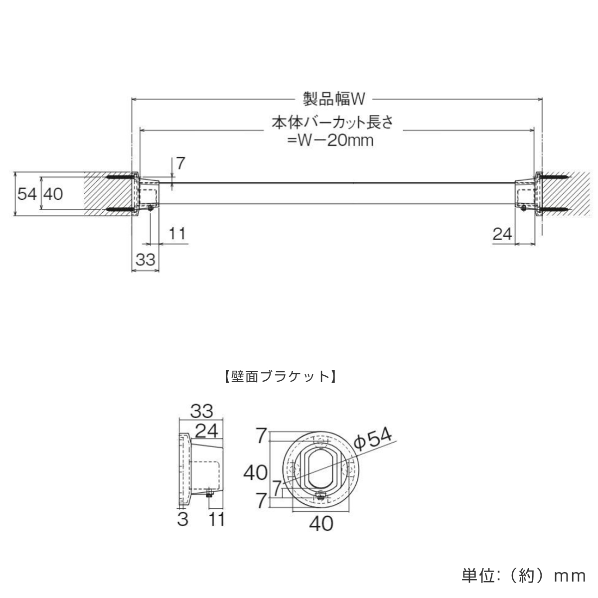 ハンギングバー H-3 壁面付け Iタイプ セット 幅90cm TOSO ( 収納 専用 バー DIY 取付け 衣類収納 衣類 洋服 服 コート掛け クローゼット 玄関 ウォークインクローゼット ファミリークローゼット 壁 壁面 ちょいかけ ちょい掛け ) 【ブラック】 ブラック