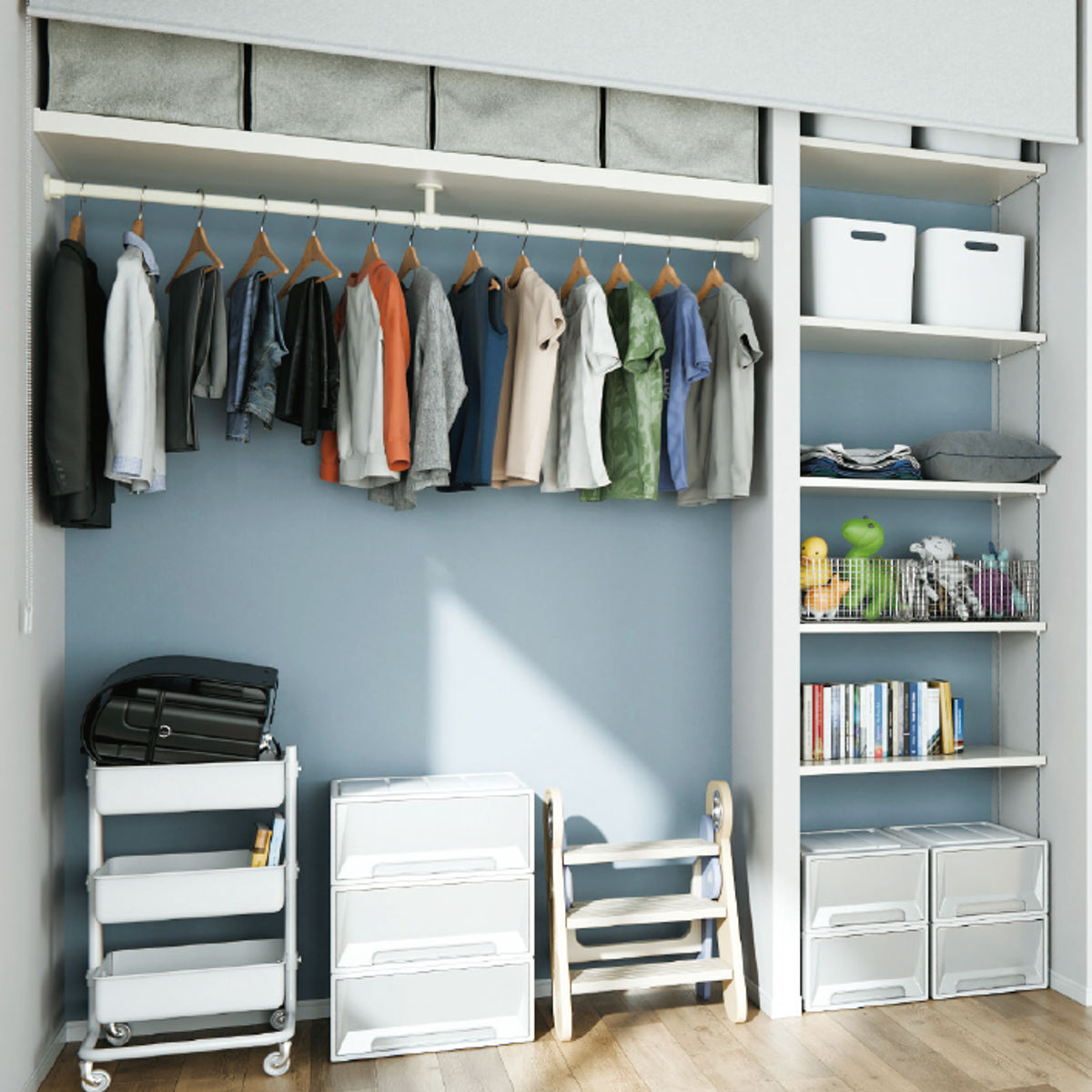 ハンギングバー H-3 壁面付け Iタイプ セット 幅178cm TOSO ( 収納 専用 バー DIY 取付け 衣類収納 衣類 洋服 服 コート掛け クローゼット 玄関 ウォークインクローゼット ファミリークローゼット 壁 壁面 ちょいかけ ちょい掛け ) 【グレー】 グレー