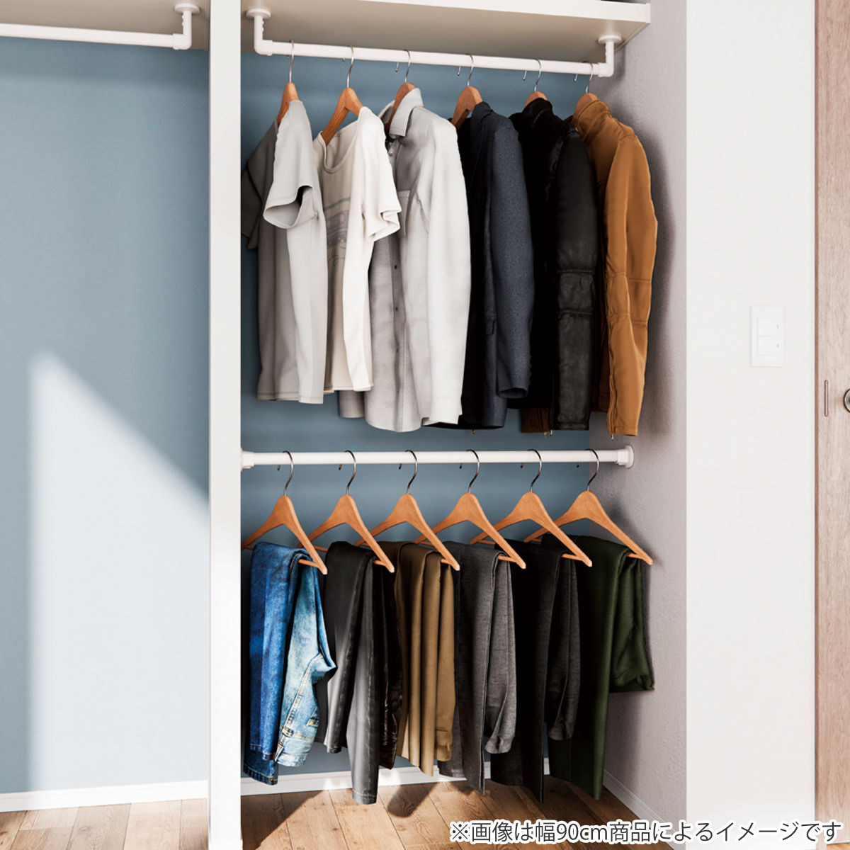 ハンギングバー H-3 壁面付け Iタイプ セット 幅178cm TOSO ( 収納 専用 バー DIY 取付け 衣類収納 衣類 洋服 服 コート掛け クローゼット 玄関 ウォークインクローゼット ファミリークローゼット 壁 壁面 ちょいかけ ちょい掛け ) 【グレー】 グレー