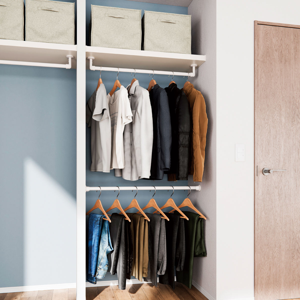 ハンギングバー H-3 天井付け Cタイプ セット 90cm×6cm TOSO ( 収納 専用 バー DIY 取付け 衣類収納 衣類 洋服 服 コート掛け クローゼット 玄関 ウォークインクローゼット ファミリークローゼット 天井 天井付 ちょいかけ ) 【ブラック】 ブラック