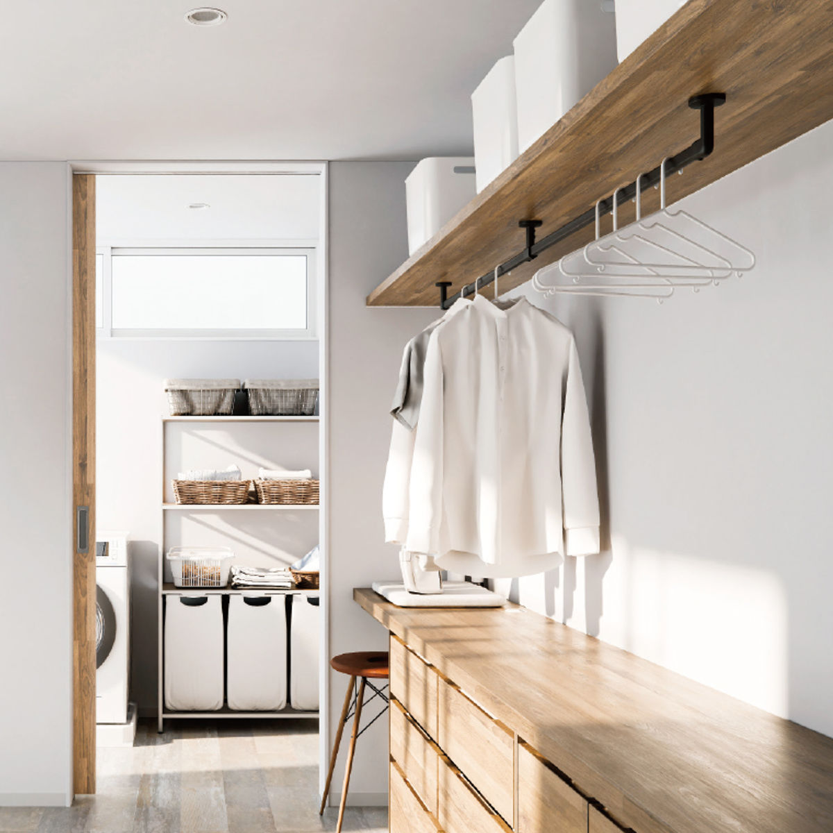 ハンギングバー H-3 天井付け Cタイプ セット 178cm×6cm TOSO ( 収納 専用 バー DIY 取付け 衣類収納 衣類 洋服 服 コート掛け クローゼット 玄関 ウォークインクローゼット ファミリークローゼット 天井 天井付 ちょいかけ ) 【ブラック】 ブラック