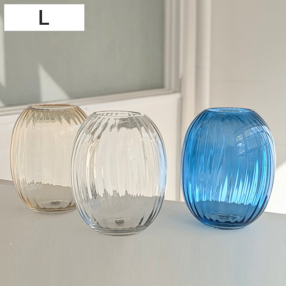 花瓶 GLASS FLOWER VASE -SPHERE L （ 花ビン 花びん 花器 フラワーベース フラワー 花 飾る 花入れ ガラス ガラス製 色ガラス 透明 クリア おしゃれ 一輪挿し ） 【クリア】