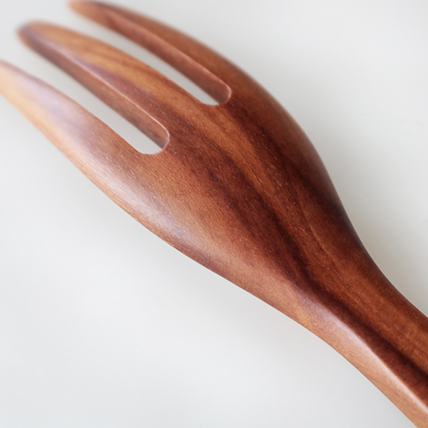 フォーク 15cm デザートフォーク ニコニコ&ウィンク 木製 サオ 籐芸 同柄5本セット ( ケーキフォーク スマイル ニコちゃん 顔 カトラリー ケーキ デザート 木 おしゃれ かわいい カフェ風 洋食器 木製食器 ) 【ニコニコ】 ニコニコ