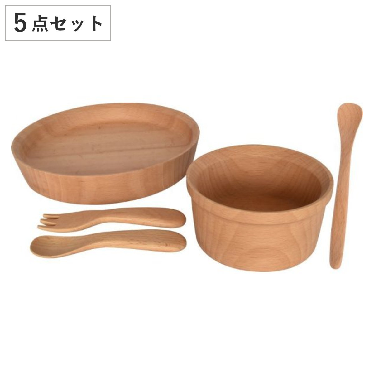 食器セット GRANDek SKY マホガニー （ 5点セット 木製 子供用 ベビー食器 プレート ボウル スプーン フォーク お食い初め 離乳食 天然木 ナチュラル 木製食器 セット 赤ちゃん ベビー キッズ おしゃれ ）