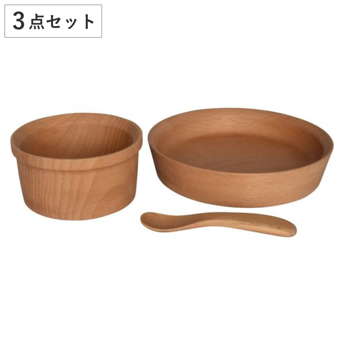 食器セット GRANDek EARTH マホガニー （ 3点セット 木製 子供用 ベビー食器 プレート ボウル スプーン お食い初め 離乳食 天然木 ナチュラル 木製食器 セット 赤ちゃん ベビー キッズ おしゃれ ）