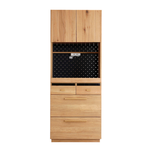 食器棚 北欧風 キッチンボード オーク材 幅70cm （ カップボード キッチン収納 キッチン 食器 収納 日本製 完成品 キッチンキャビネット