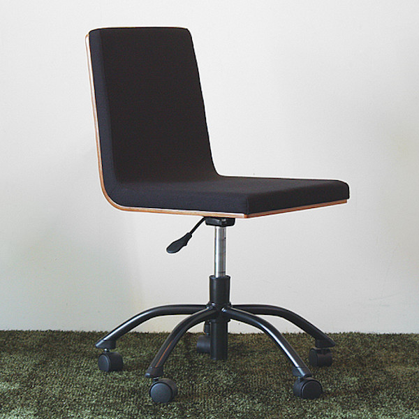 オフィスチェア 座面高39〜48cm デスクチェア キャスターチェア 木製 ファブリック チェア （ パソコンチェア 椅子 ワークチェア 肘なし