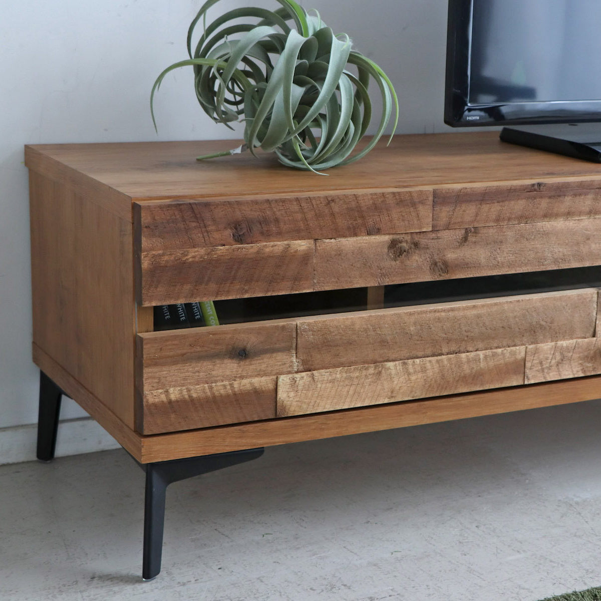 テレビ台 ローボード アカシア前板 ブロックデザイン レイバン 幅150cm ( テレビボード TV台 TVボード テレビラック 天然木 日本製 木製 アカシア 収納 リビング 棚 TV 家具 幅150 AVボード )