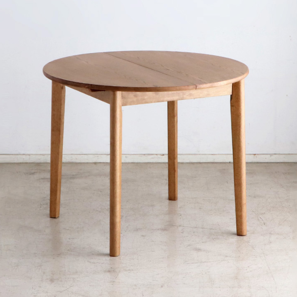 ダイニングテーブル 伸縮式 円型 90cm・120cm アルグ ( テーブル 食卓テーブル 丸 2人用 4人用 机 木製 楕円 円形 伸縮テーブル コンパクト 天然木 天板 伸長 エクステンションテーブル ダイニング 食卓 おしゃれ 省スペース )