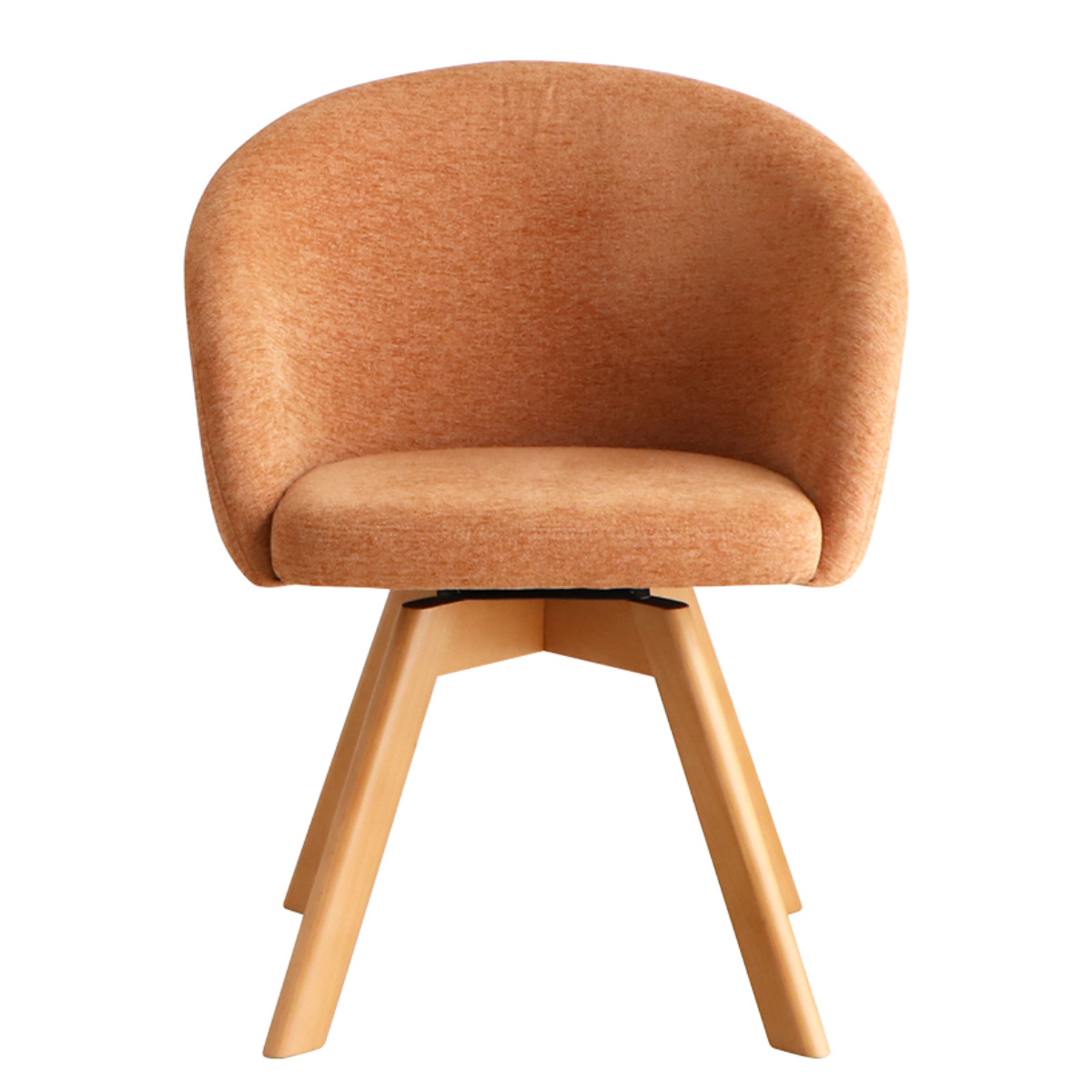 ダイニングチェア 座面高42cm ラウンドチェア マルク ( 回転 食卓椅子 チェア チェアー イス 椅子 いす 肘付き ダイニング 木製 ファブリック 食卓 リビング おしゃれ リビングチェア リビングチェアー ) 【オレンジ】 オレンジ