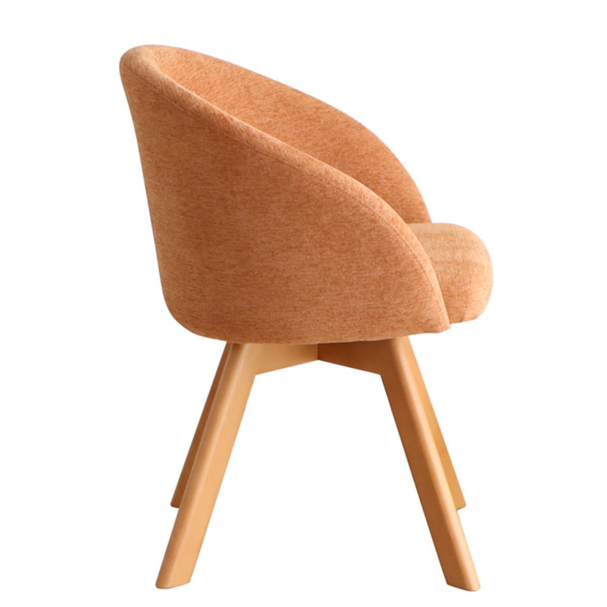 ダイニングチェア 座面高42cm ラウンドチェア マルク ( 回転 食卓椅子 チェア チェアー イス 椅子 いす 肘付き ダイニング 木製 ファブリック 食卓 リビング おしゃれ リビングチェア リビングチェアー ) 【オレンジ】 オレンジ