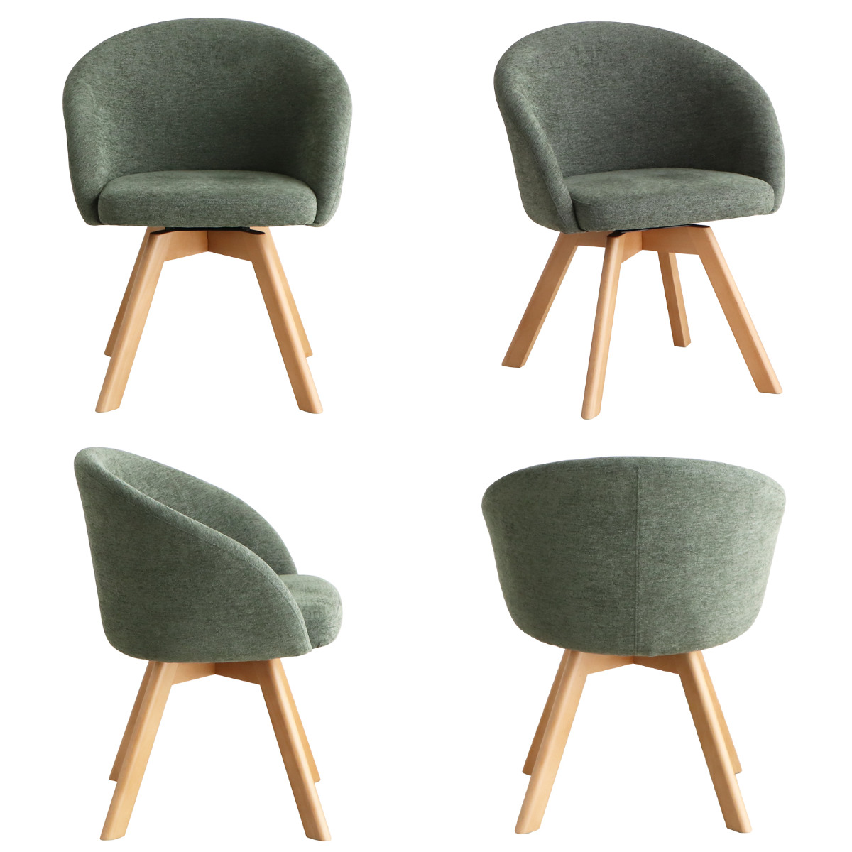 ダイニングチェア 座面高42cm ラウンドチェア マルク ( 回転 食卓椅子 チェア チェアー イス 椅子 いす 肘付き ダイニング 木製 ファブリック 食卓 リビング おしゃれ リビングチェア リビングチェアー ) 【オレンジ】 オレンジ