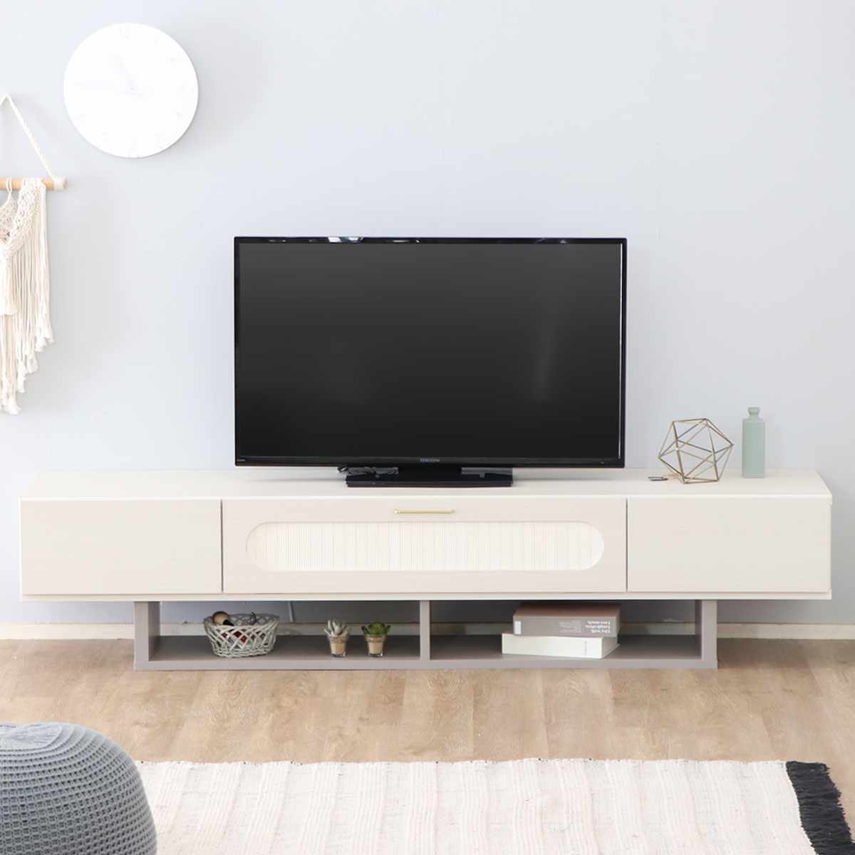 テレビ台 幅180cm ローボード 完成品 日本製 ( 80型対応 テレビボード 引き出し 収納 ラック 大型 小物収納 DVD リビング収納 おしゃれ ホワイト オープン シェルフ )