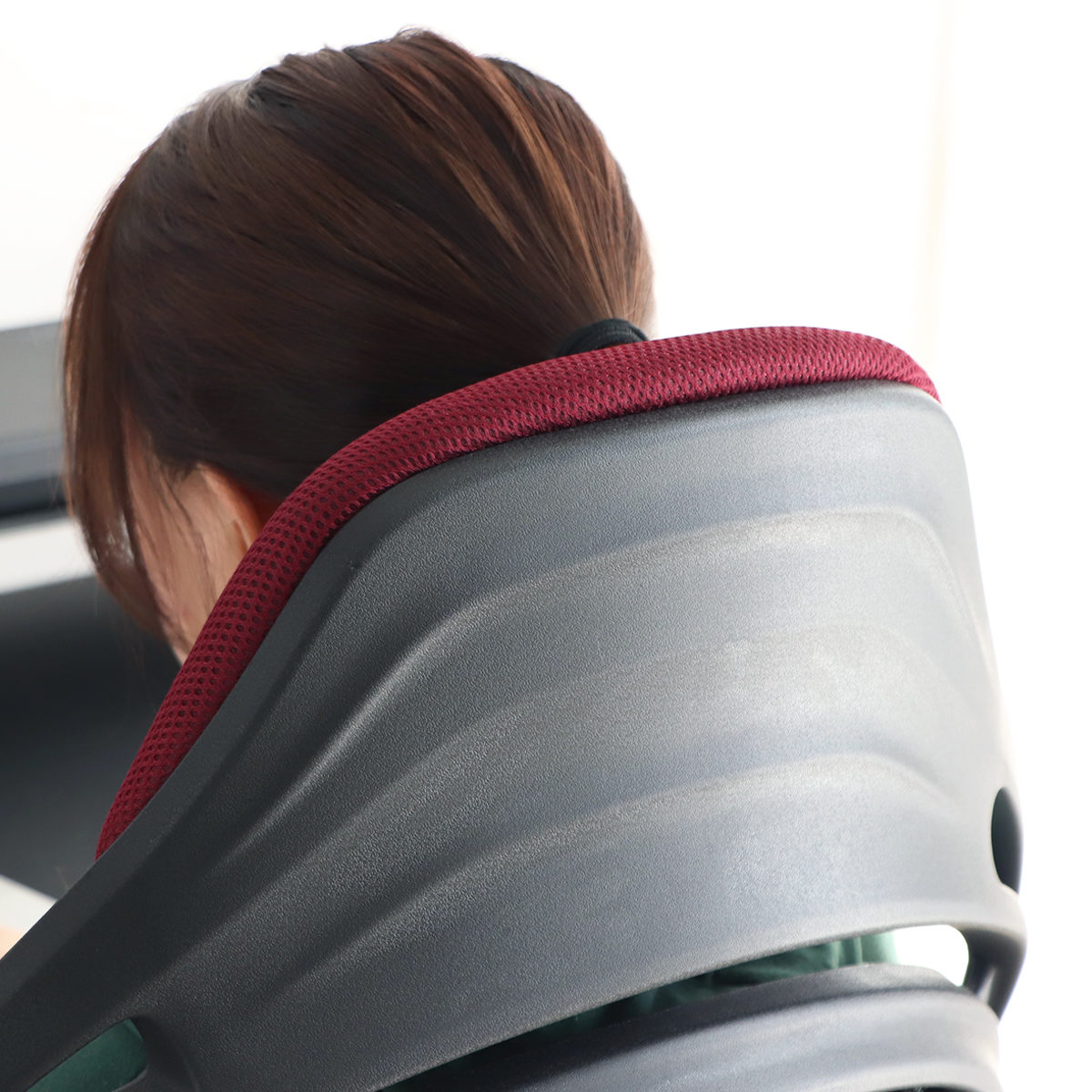 オフィスチェア 座面高44.5~52.5cm ヘッドレスト付き フットレスト付き メッシュ FT ( ワークチェア パソコンチェア ハイバック 肘掛け リクライニング デスクチェア 座面 高さ調節 キャスター付き チェア イス オフィス 仕事 ) 【レッド】 レッド