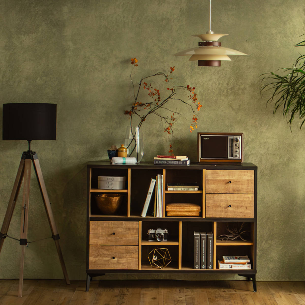 ローシェルフ 幅120cm 引き出し 木目調 日本製 脚付き ( シェルフ 本棚 ラック 収納 飾り棚 間仕切り ディスプレイ オープンラック バイカラー 家具 )