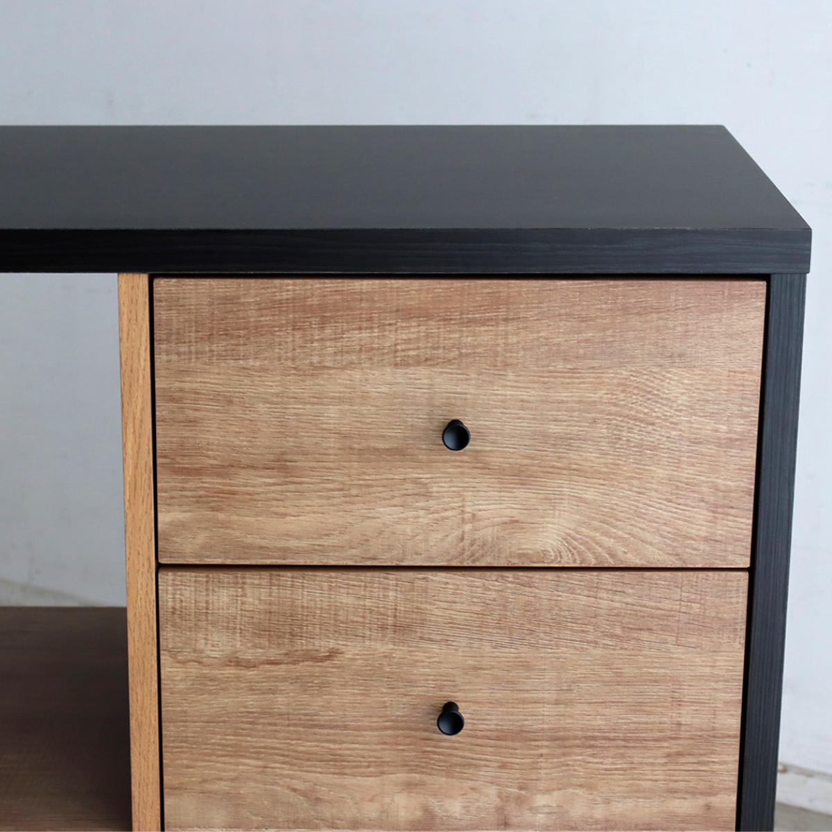 ローシェルフ 幅90cm 引き出し 木目調 日本製 脚付き ( シェルフ 本棚 ラック 収納 飾り棚 間仕切り ディスプレイ オープンラック バイカラー 家具 )