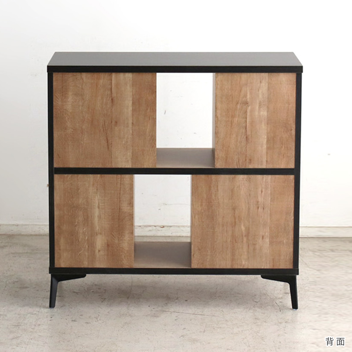 ローシェルフ 幅90cm 引き出し 木目調 日本製 脚付き ( シェルフ 本棚 ラック 収納 飾り棚 間仕切り ディスプレイ オープンラック バイカラー 家具 )