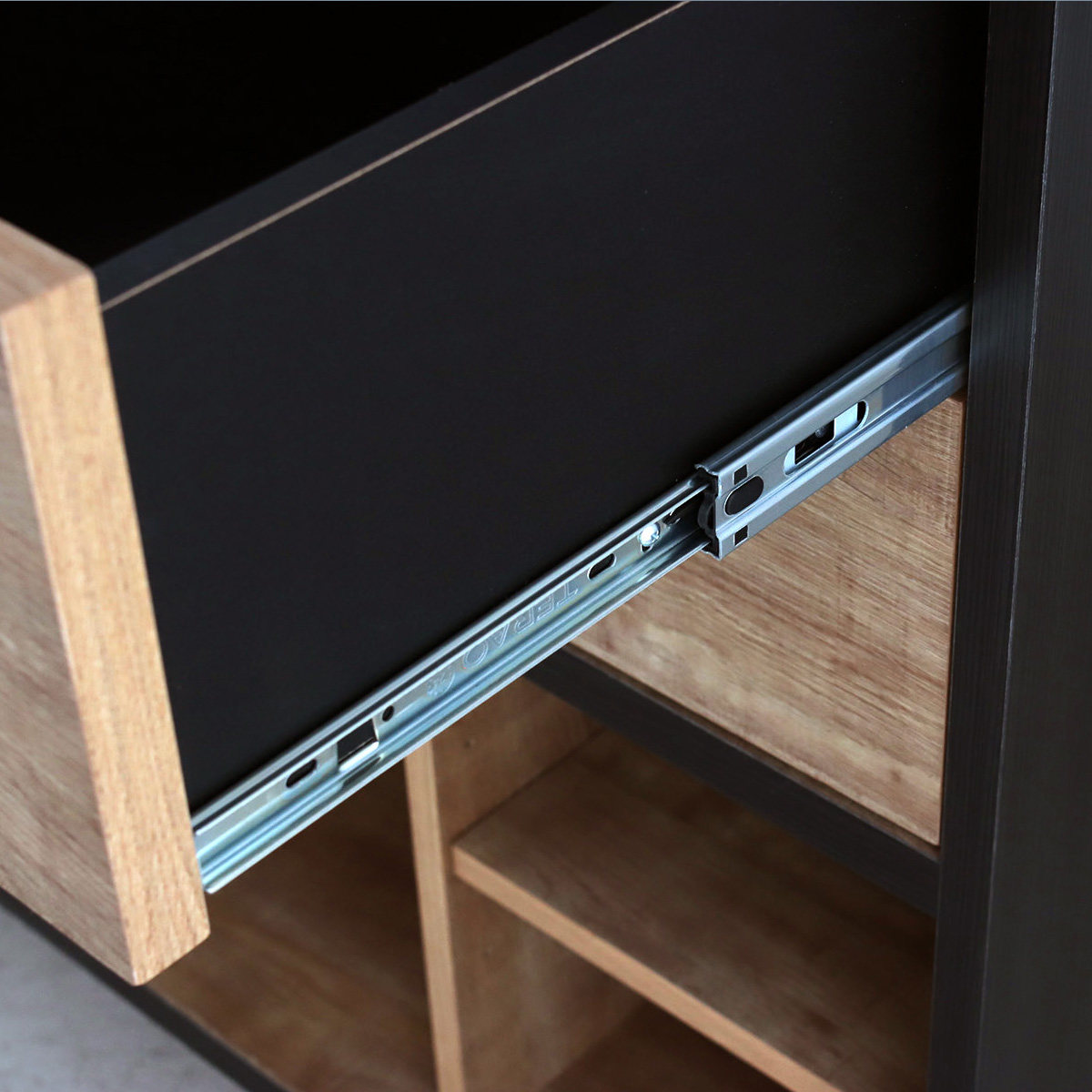 ローシェルフ 幅90cm 引き出し 木目調 日本製 脚付き ( シェルフ 本棚 ラック 収納 飾り棚 間仕切り ディスプレイ オープンラック バイカラー 家具 )