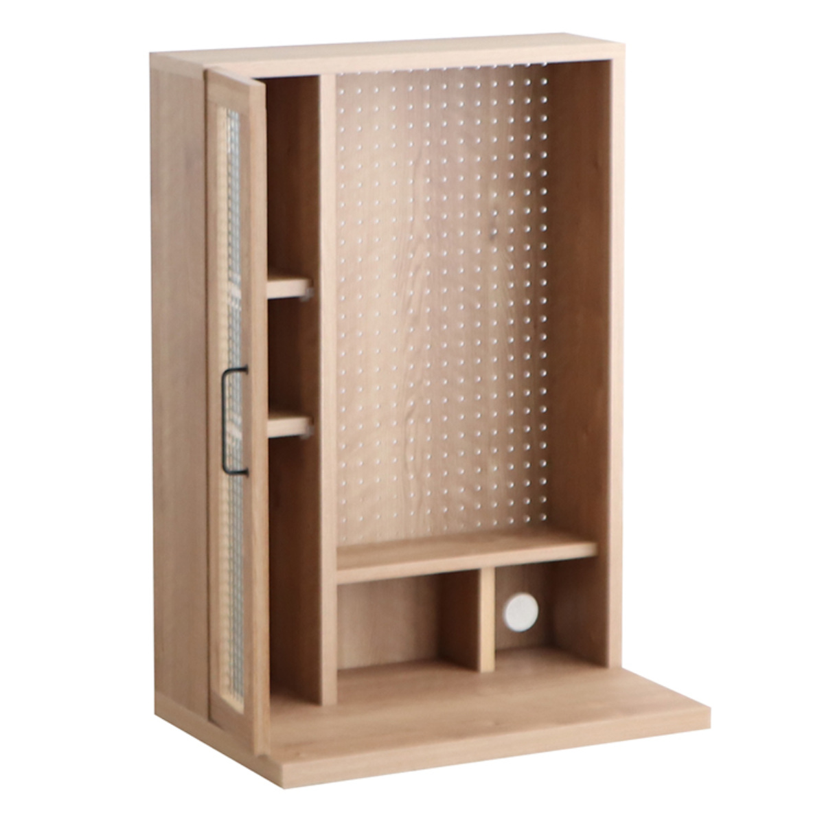 オープン片扉 完成品 日本製 TRC上段専用 ( 専用 開き戸 上段のみ 組み合わせ 追加 パーツ 棚板 トラクトシリーズ ) 【ナチュラル】 ナチュラル