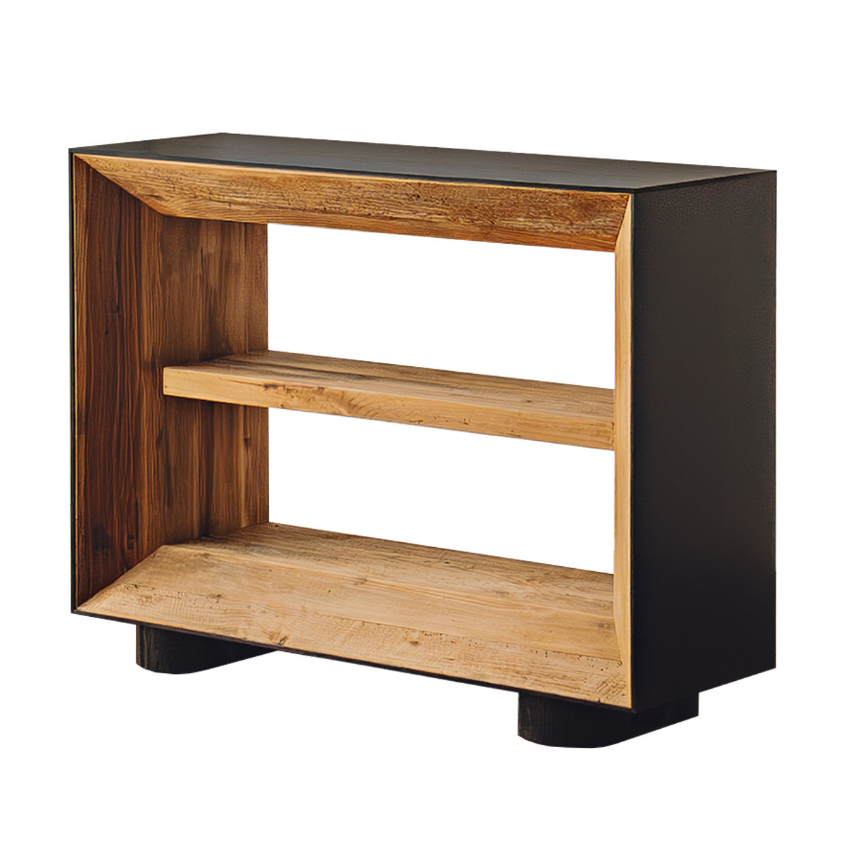 オープンラック 幅120cm 2段 天然木 完成品 オーク パイン ( ラック 棚 本棚 ディスプレイ シェルフ 木製 飾り棚 バイカラー パイン古材 )