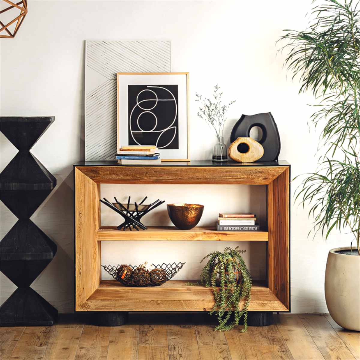 オープンラック 幅120cm 2段 天然木 完成品 オーク パイン ( ラック 棚 本棚 ディスプレイ シェルフ 木製 飾り棚 バイカラー パイン古材 )