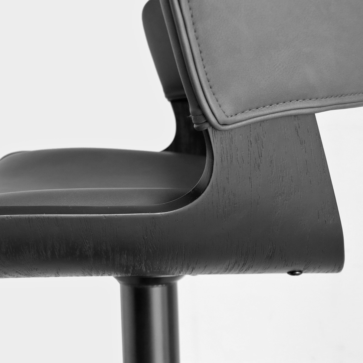 カウンターチェア 回転 昇降式 木目調 フットレスト付き バーチェア LCI ( バー スツール チェア 椅子 イス 無段階 高さ調節 フットレスト レザー調 日本製 背もたれ付き ウレタン 回転椅子 キッチン ダイニング カウンター ) 【ブラウン】 ブラウン