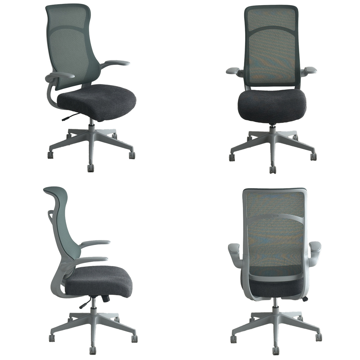 オフィスチェア 座面高43~50.5cm 肘掛け付き メッシュ グレッタ ( ワークチェア パソコンチェア ハイバック 肘掛け 跳ね上げ式 デスクチェア 座面 高さ調節 キャスター付き チェア イス オフィス 仕事 ) 【イエロー】 イエロー