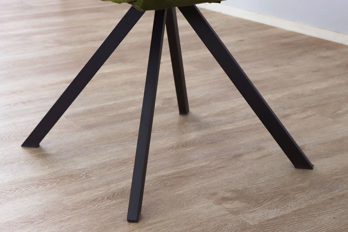 ダイニングチェア 座面高45cm 回転 DAVIS ベルベット調生地 ( チェア ダイニング イス 椅子 食卓椅子 肘掛け ベロア調 回転椅子 デスクチェア いす 食卓 リビング リビングチェア シンプル おしゃれ ) 【グリーン】 グリーン