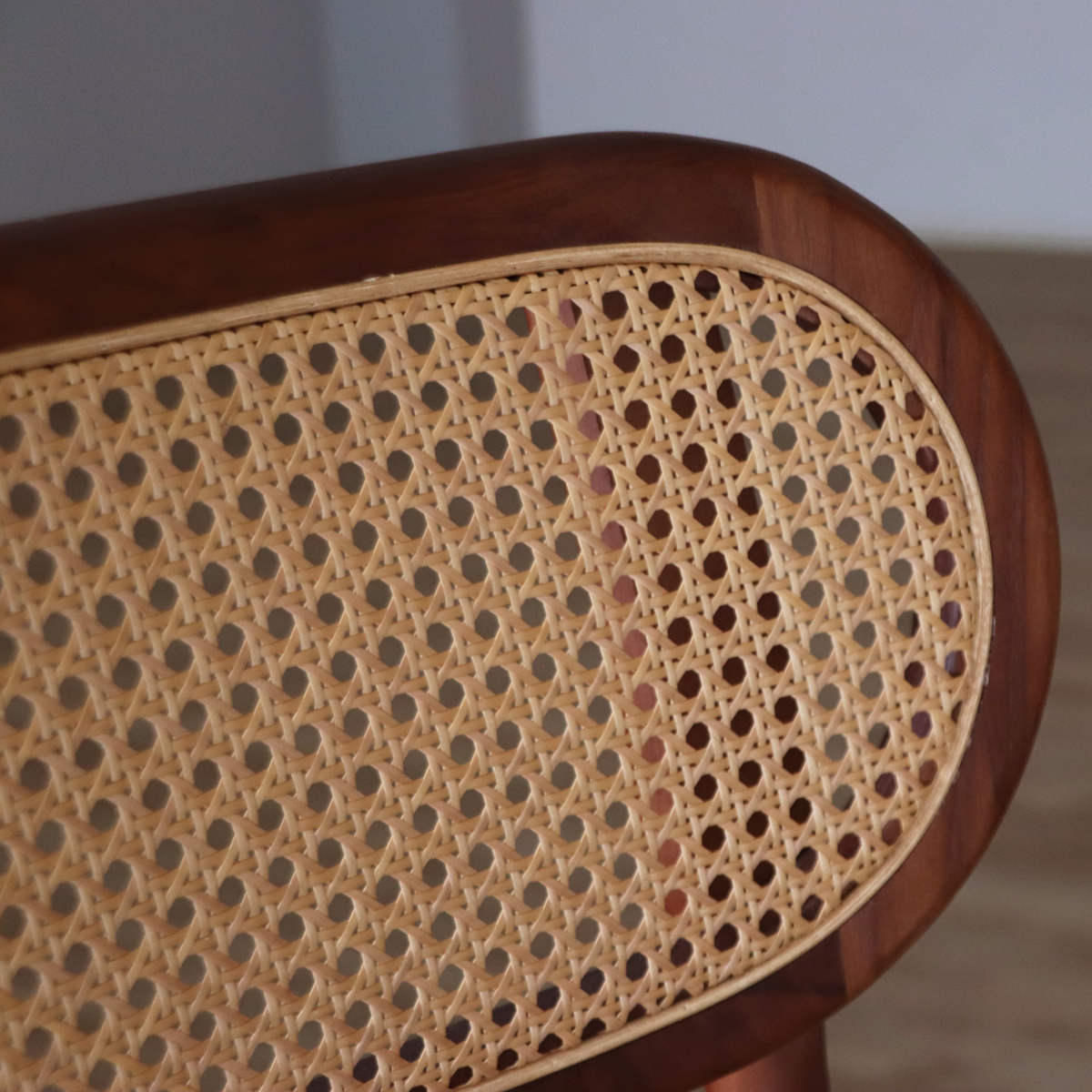 ダイニングチェア 座面高45cm 背もたれ付き コッティ ( チェア ダイニング イス 木製 天然木 食卓椅子 アームレス 肘なし 完成品 ラタン調 ウッドチェア 椅子 チェアー いす 食卓 リビング リビングチェア アッシュ ビーチ ) 【ブラウン】 ブラウン