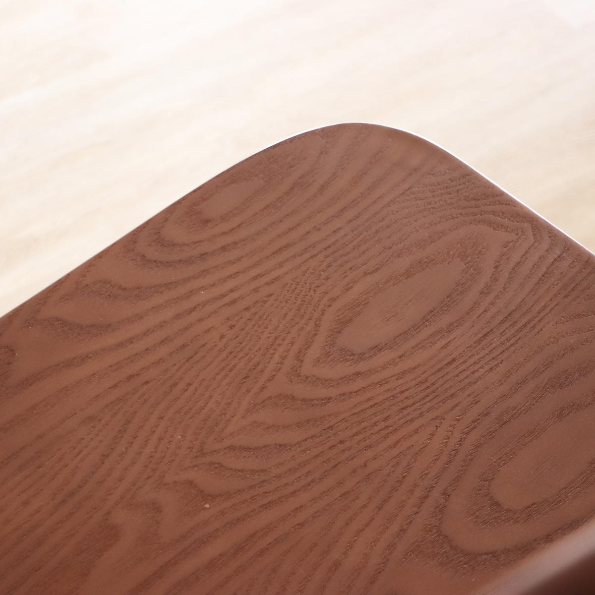 ダイニングチェア 座面高45cm 背もたれ付き コッティ ( チェア ダイニング イス 木製 天然木 食卓椅子 アームレス 肘なし 完成品 ラタン調 ウッドチェア 椅子 チェアー いす 食卓 リビング リビングチェア アッシュ ビーチ ) 【ブラウン】 ブラウン